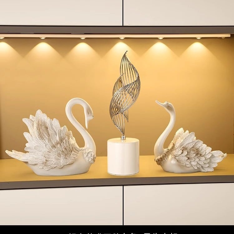 Suport de vin în formă de lebădă — rășină, stil lux