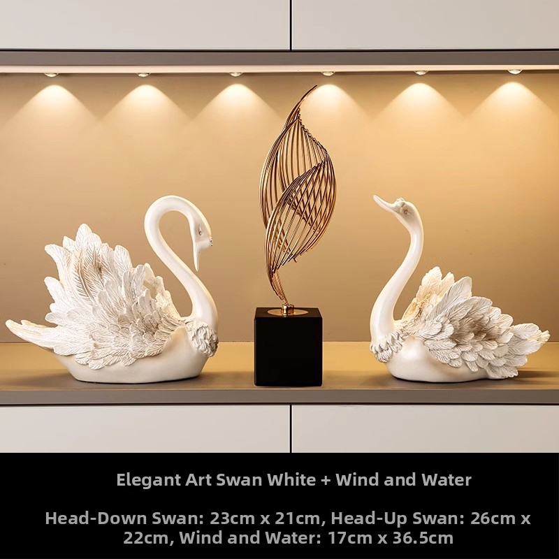 Suport de vin în formă de lebădă — rășină, stil lux