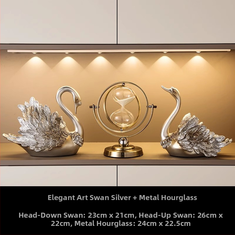 Suport de vin în formă de lebădă — rășină, stil lux