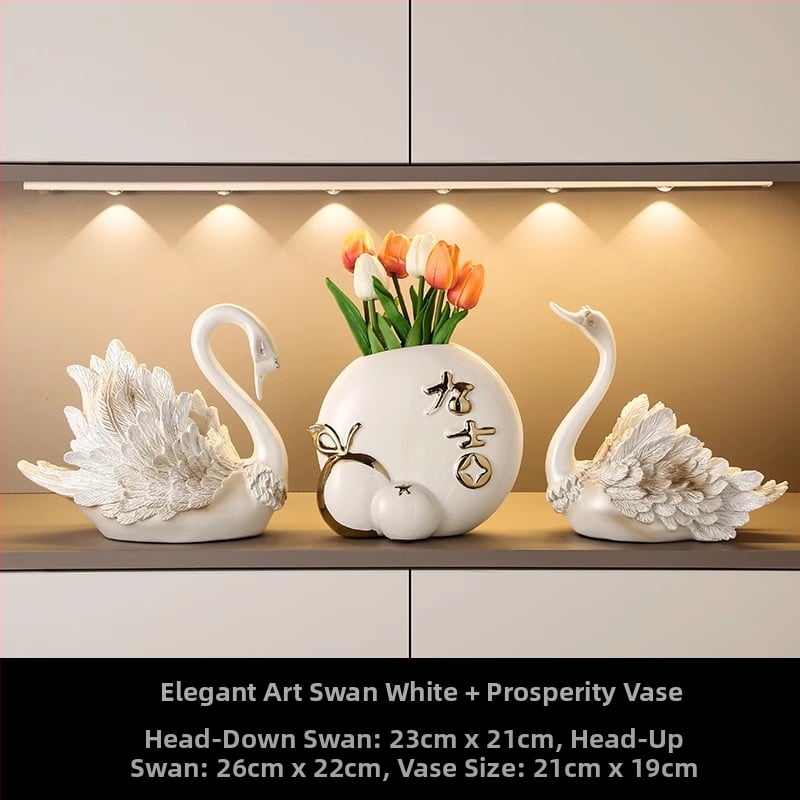 Suport de vin în formă de lebădă — rășină, stil lux