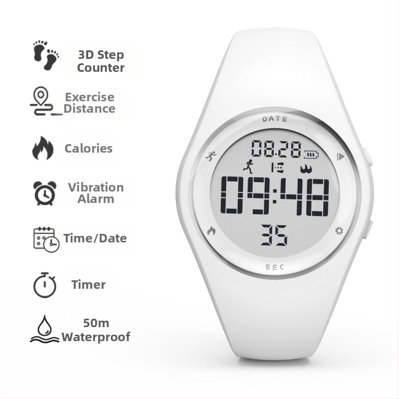 T5A Ceas Digital pentru Copii – Alarmă, Cronograf, Calendar, Ora Mondială, Numărător de Pași, Rezistent la apă 50 m