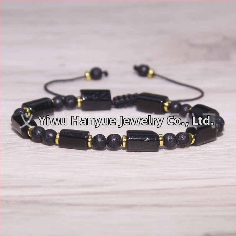 Унисекс еднослойна преплетена ахатова гривна - ръчна изработка, геометричен минималистичен дизайн, TR1130, Yiwu Cold Moon, Jinhua, Лято 2021