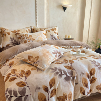 Négy részes ágynemű garnitúra virágos mintával, reaktív nyomtatás, tejfleece, antistatikus