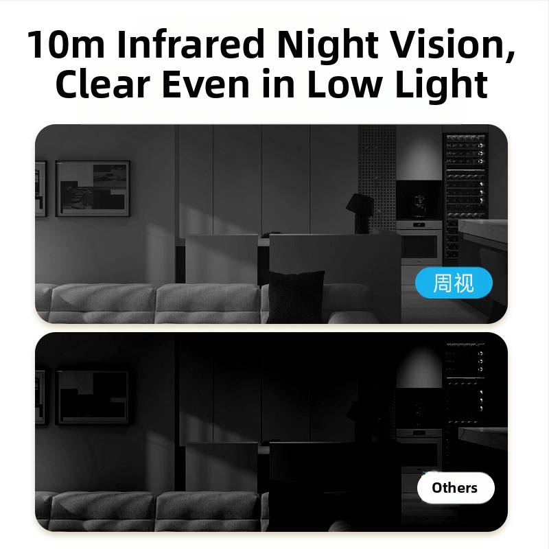 ZOSI domáca bezdrôtová kamera na dohľad, 2MP HD, nočné videnie, Wi-Fi, 4 mm objektív, vzdialený prístup cez mobil