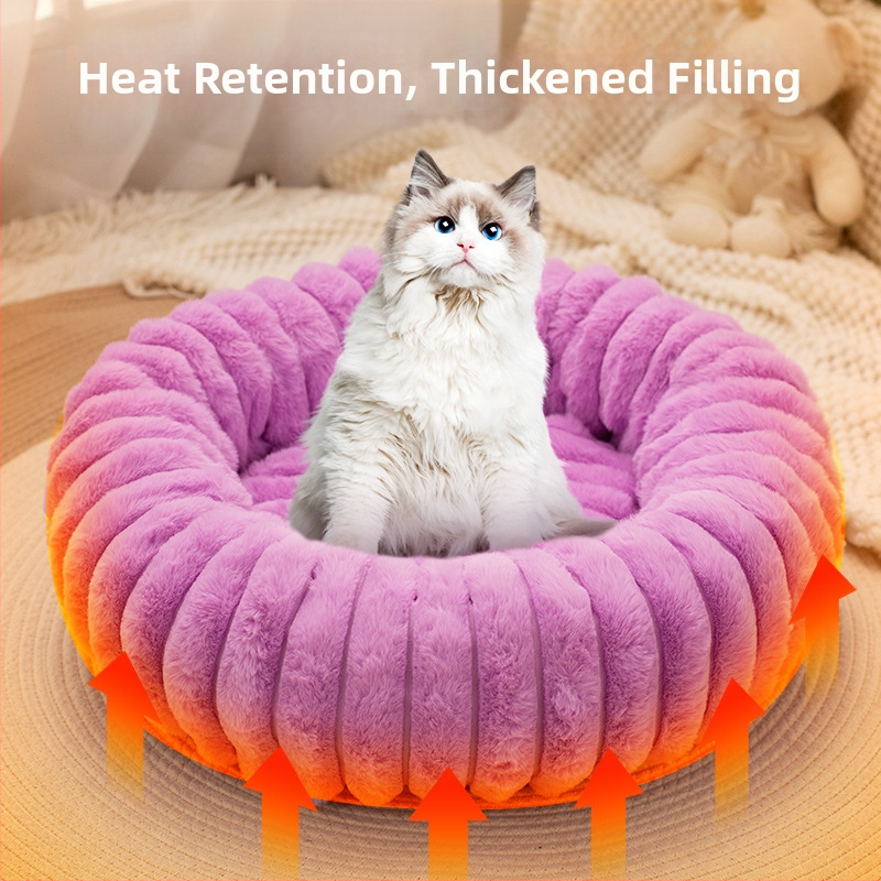 Mačacie hniezdo, zimné teplé, hrubé, s králičím velúrom