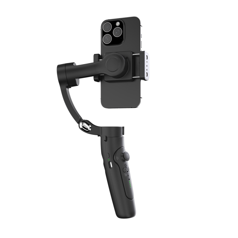 Gimbal inteligent pentru smartphone cu urmărire pe două axe, stabilizator cu trei axe și lumină magnetică portabilă pentru streaming live, rotire orizontală de 360° și înclinare verticală de 48°