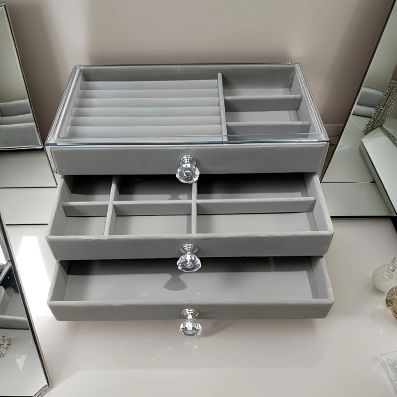 Кутия за бижута с чекмедже, многослойна, пластмасова, произход Zhejiang