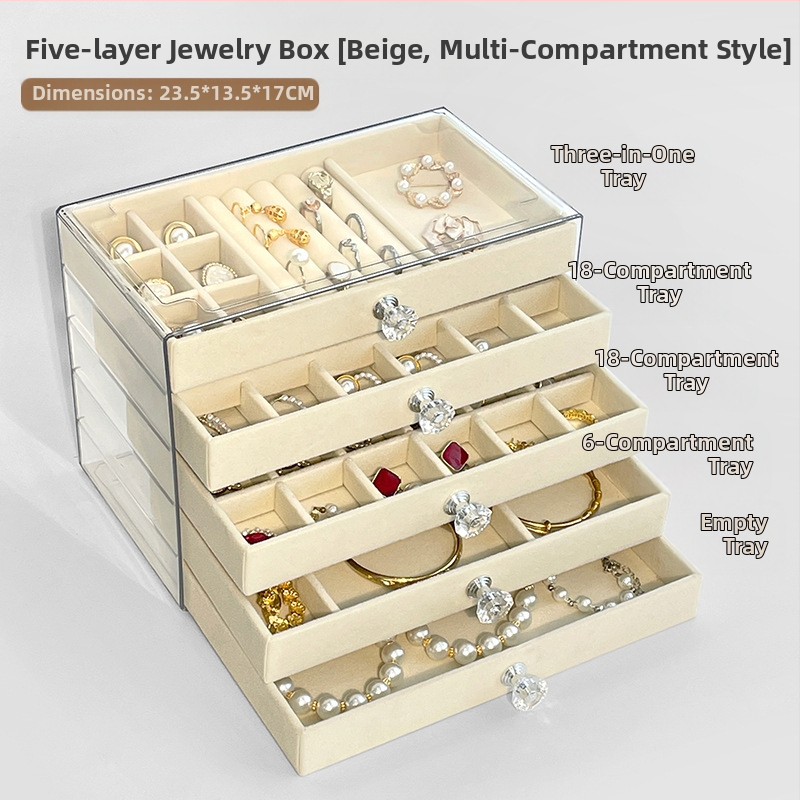 Кутия за бижута с чекмедже, многослойна, пластмасова, произход Zhejiang