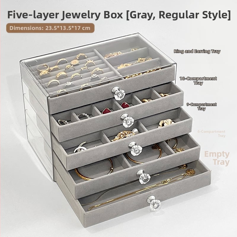 Кутия за бижута с чекмедже, многослойна, пластмасова, произход Zhejiang