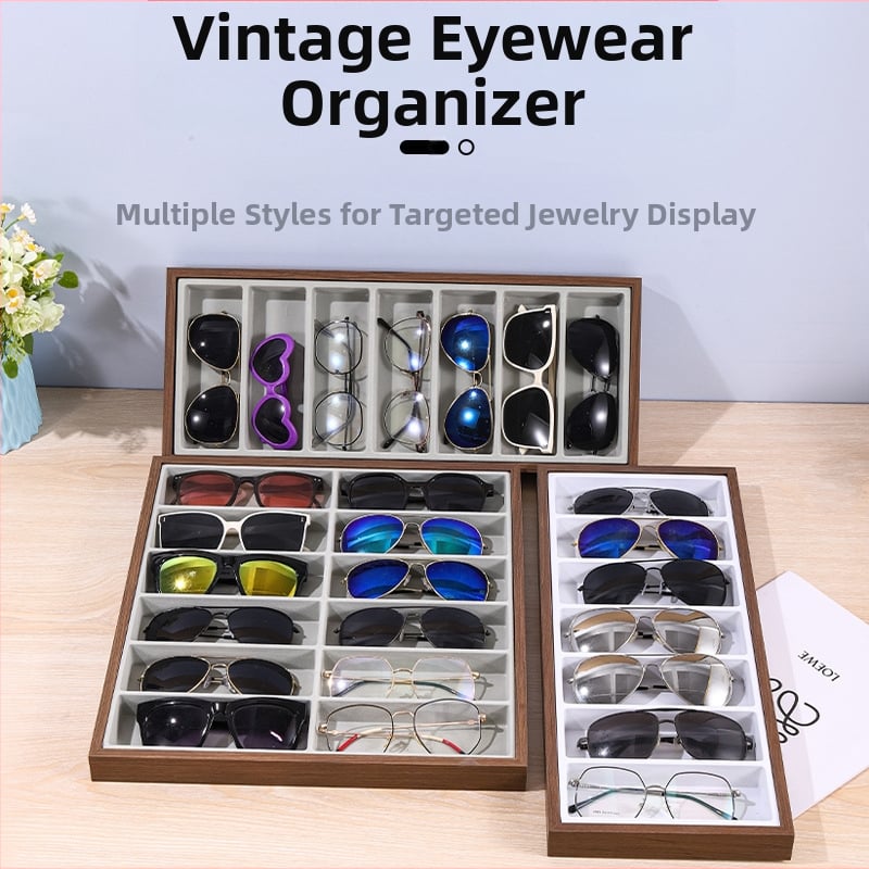 Sincere Поставка за очила, 18-слотова настолна витрина, плотностна дъска, 1 слой, комплект от 12 броя