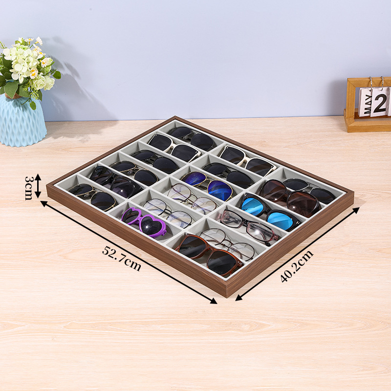 Sincere Поставка за очила, 18-слотова настолна витрина, плотностна дъска, 1 слой, комплект от 12 броя