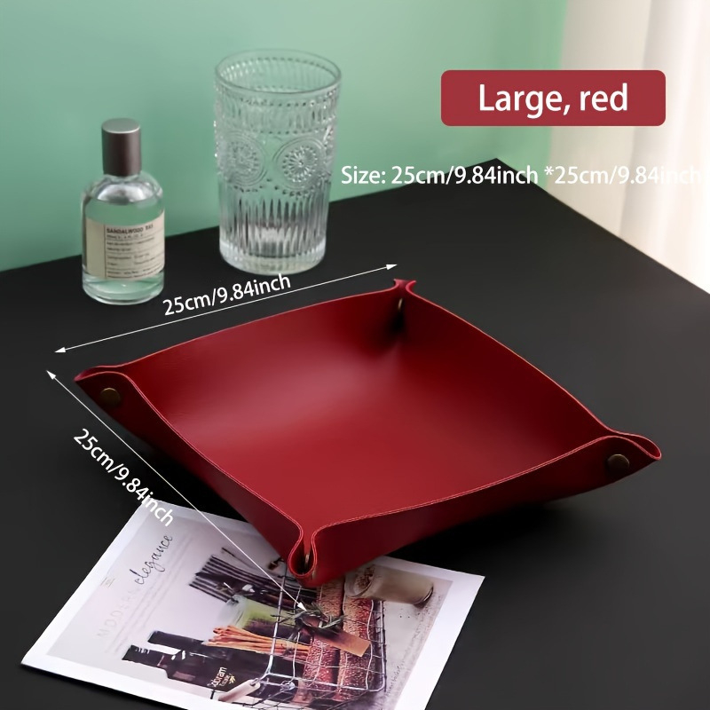 Cutie pătrată din piele PU, pliabilă, pentru chei, cosmetică și bijuterii, capacitate 18L, imprimare logo disponibil