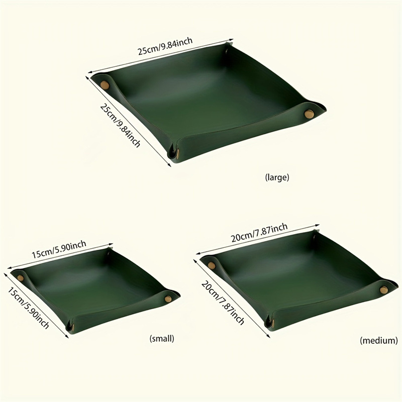 Cutie pătrată din piele PU, pliabilă, pentru chei, cosmetică și bijuterii, capacitate 18L, imprimare logo disponibil