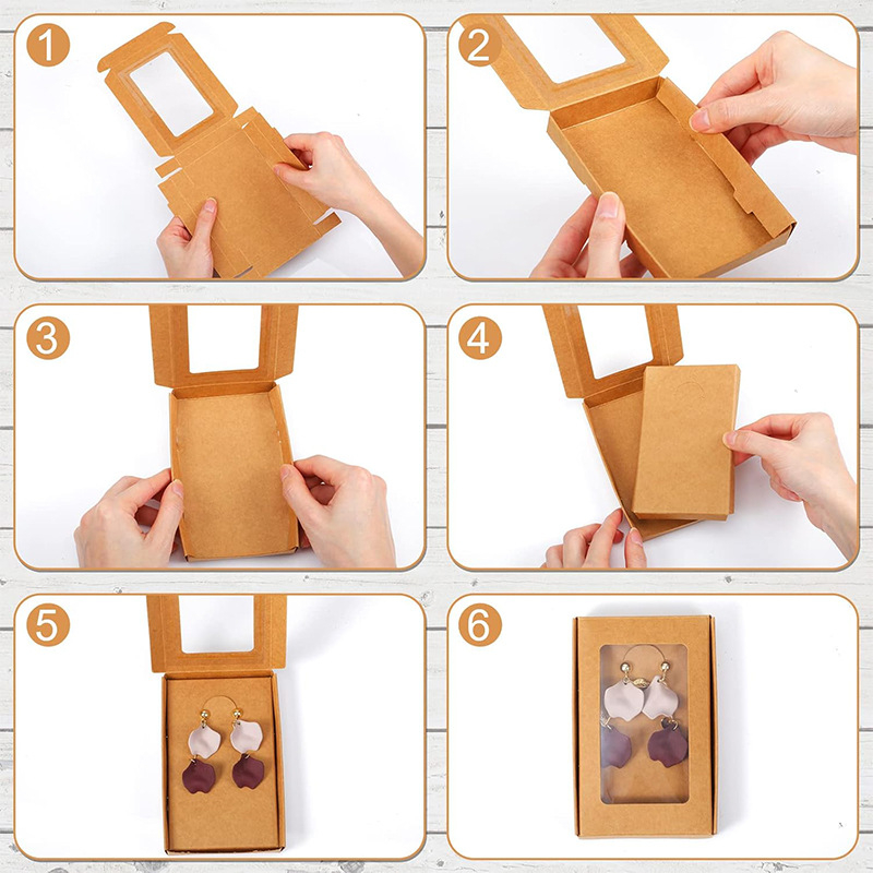 Κουτί συσκευασίας κοσμημάτων – πτυσσόμενο kraft χαρτόνι, Gravure εκτύπωση, 300 gsm χαρτί/κάρτον.