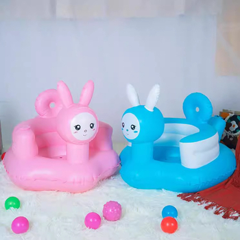 HAR TIGER детска надуваема седалка във формата на зайче, PVC материал, преносима учебна седалка за бебета 0–3 години