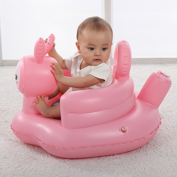HAR TIGER детска надуваема седалка във формата на зайче, PVC материал, преносима учебна седалка за бебета 0–3 години