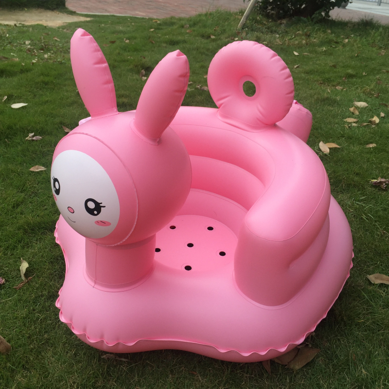 HAR TIGER детска надуваема седалка във формата на зайче, PVC материал, преносима учебна седалка за бебета 0–3 години