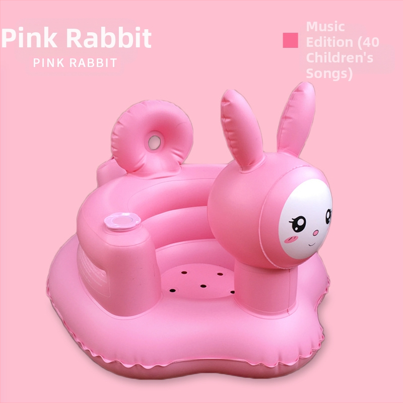 HAR TIGER детска надуваема седалка във формата на зайче, PVC материал, преносима учебна седалка за бебета 0–3 години