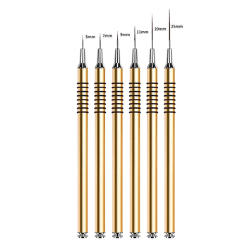 Писалка за рисуване на нокти с иглена тръба, фина линия, метална дръжка
