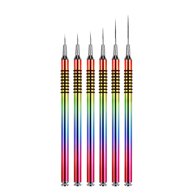 Писалка за рисуване на нокти с иглена тръба, фина линия, метална дръжка