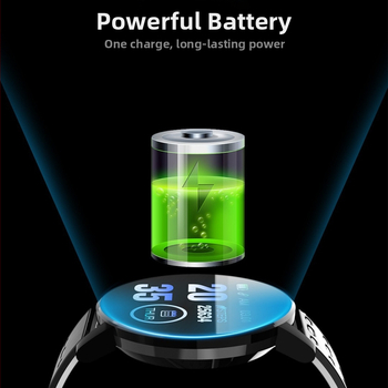 Смарт гривна с измерване на сърдечния ритъм, кръвното налягане, мониторинг на съня, измерване на кислород в кръвта и брояч на крачки — силиконова каишка, кръгъл циферблат