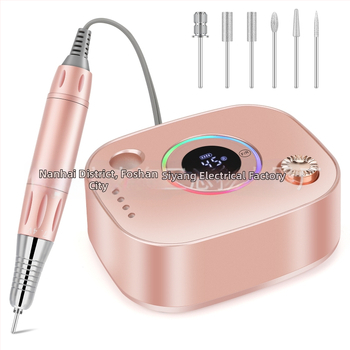 Επιτραπέζιο τριβείο νυχιών για μανικιούρ, 45000 rpm, συμπαγές σχέδιο, πολύχρωμα LED φώτα, συμβατό με ιδιωτικές μάρκες