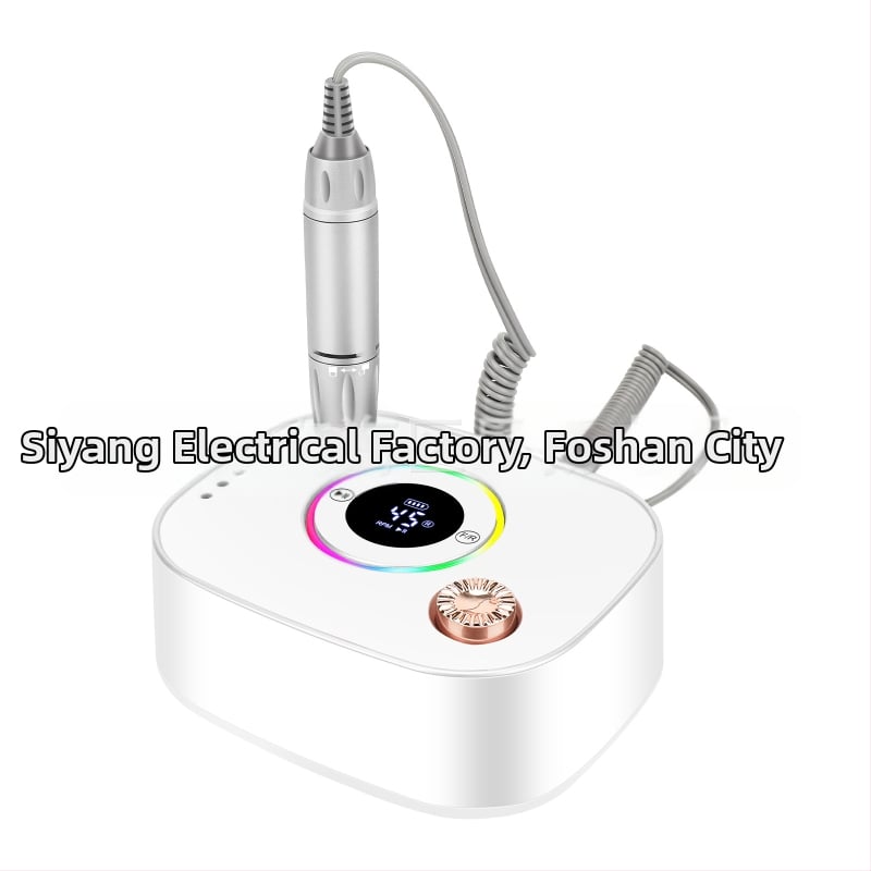 Επιτραπέζιο τριβείο νυχιών για μανικιούρ, 45000 rpm, συμπαγές σχέδιο, πολύχρωμα LED φώτα, συμβατό με ιδιωτικές μάρκες