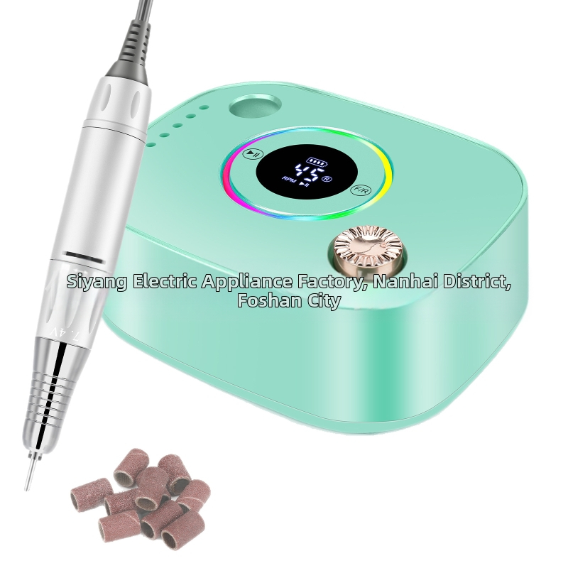 Настолен маникюрен шлайф, 45000 об/мин, компактен дизайн, цветни LED светлини, съвместим с частни марки