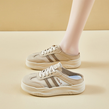 Γυναικεία slip-on παπούτσια: τετράγωνη μύτη, επάνω συνθετικό PU, ριγέ σχέδιο, επίπεδη σόλα