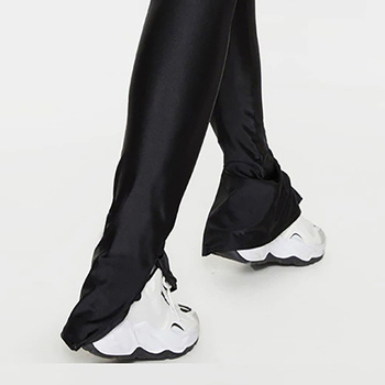 Дамски йога панталони с висока талия и странична цепка, стегнати, полиестер-еластан, улично-хипстър стил