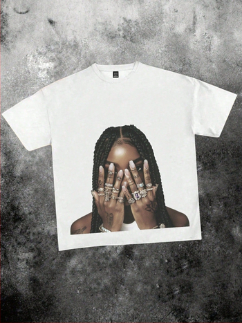 Μπλούζάκι T‑shirt, πολυεστέρας, στρογγυλός λαιμός, κοντά μανίκια, εκτύπωση, street hipster στυλ