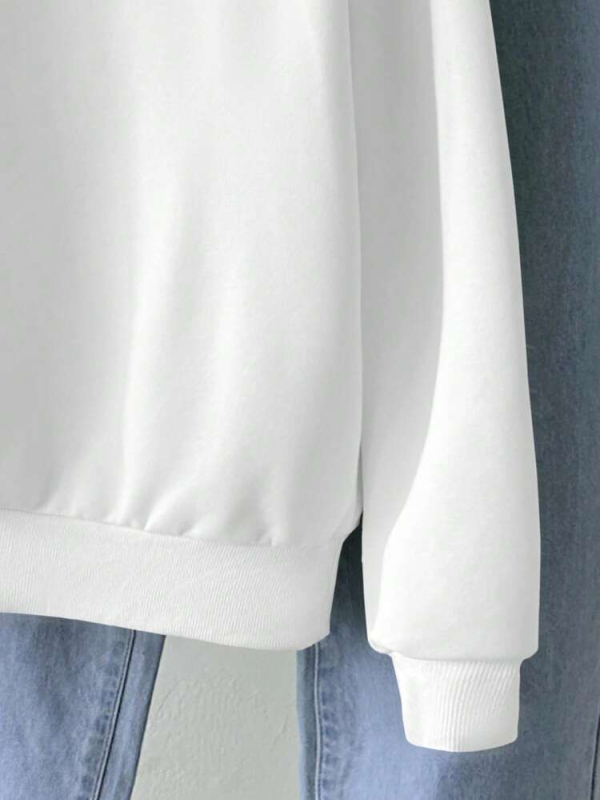 Lalippa Moterų su gobtuvu džemperis su raidėmis ir moliūgų siuvinėjimu, Poliesteris 95%+, ilgomis rankovėmis, vidutinio tankio, japonų-korejiečių kasdienis stilius