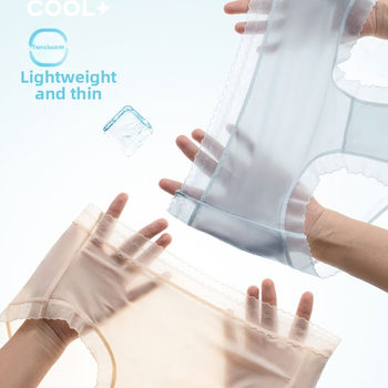 Γυναικείο εσώρουχο με ψηλή μέση από Ice Silk; επένδυση καβάλου Mulberry μετάξι; κύριο ύφασμα Nylon 80-90%; θερινή συλλογή 2025.