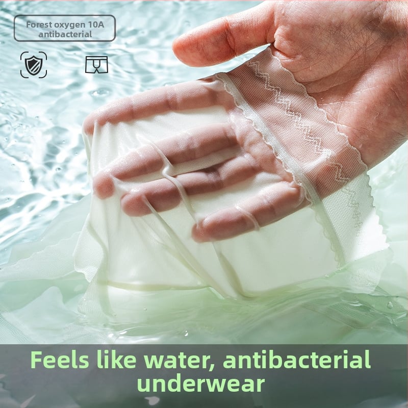 Moterų aukštu liemeniu apatiniai iš Ice Silk; kirkšnies pamušalas Mulberry šilkas; pagrindinis audinys Nylon 80-90%; vasaros 2025 kolekcija.