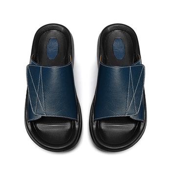 Vīriešu sandales no mikrofibras ādas, brīvā laika stilā, Velcro aizdare, šuvēta zole, 18–40 gadi