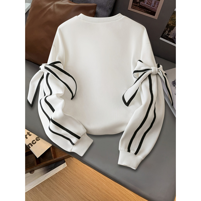 Γυναικείο Hoodie με Κόμπο Πεταλούδας, Ramie 51–70%, Fleece-Lined Odell Ύφασμα, Τέσσερις Εποχές