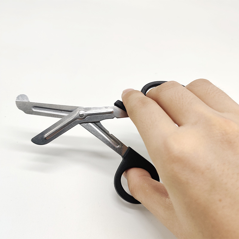 Ψαλίδια γάζας από ανοξείδωτο ατσάλι, καμπύλος άκρο, κατάλληλα για επιδέσμους και γάζες από ύφασμα