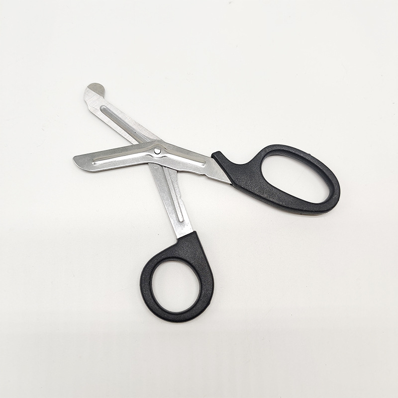 Ψαλίδια γάζας από ανοξείδωτο ατσάλι, καμπύλος άκρο, κατάλληλα για επιδέσμους και γάζες από ύφασμα