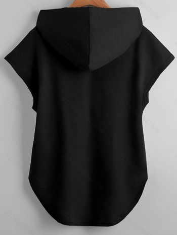 Γυναικείο φούτερ με κουκούλα, μη κανονική εφαρμογή, κανονικόμήκος, πολυεστέρας 95%+, στυλ δρόμου