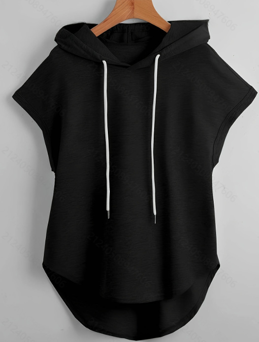 Γυναικείο φούτερ με κουκούλα, μη κανονική εφαρμογή, κανονικόμήκος, πολυεστέρας 95%+, στυλ δρόμου