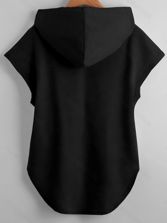 Γυναικείο φούτερ με κουκούλα, μη κανονική εφαρμογή, κανονικόμήκος, πολυεστέρας 95%+, στυλ δρόμου