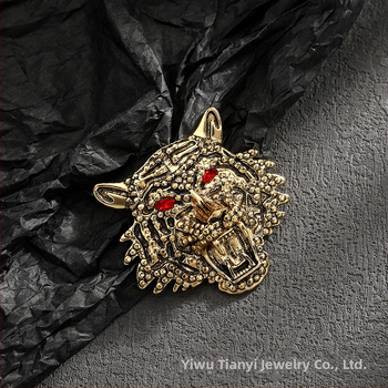 Καρφίτσα με κεφαλή τίγρη - Κράμα Ψευδάργύρου, Ηλεκτροπλατίωση, Διακόσμηση Unisex