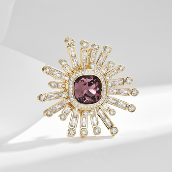 Γεωμετρική καρφίτσα από χαλκό με ηλεκτροπλατιωμένο φινίρισμα, μάρκα Dongyang Minglong