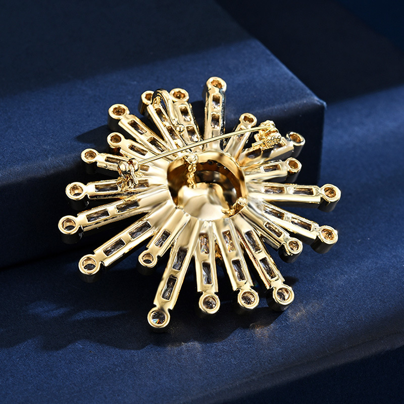 Geometriai formájú réz brooch, elektroplakált bevonattal, Dongyang Minglong márka, dekoratív kiegészítő