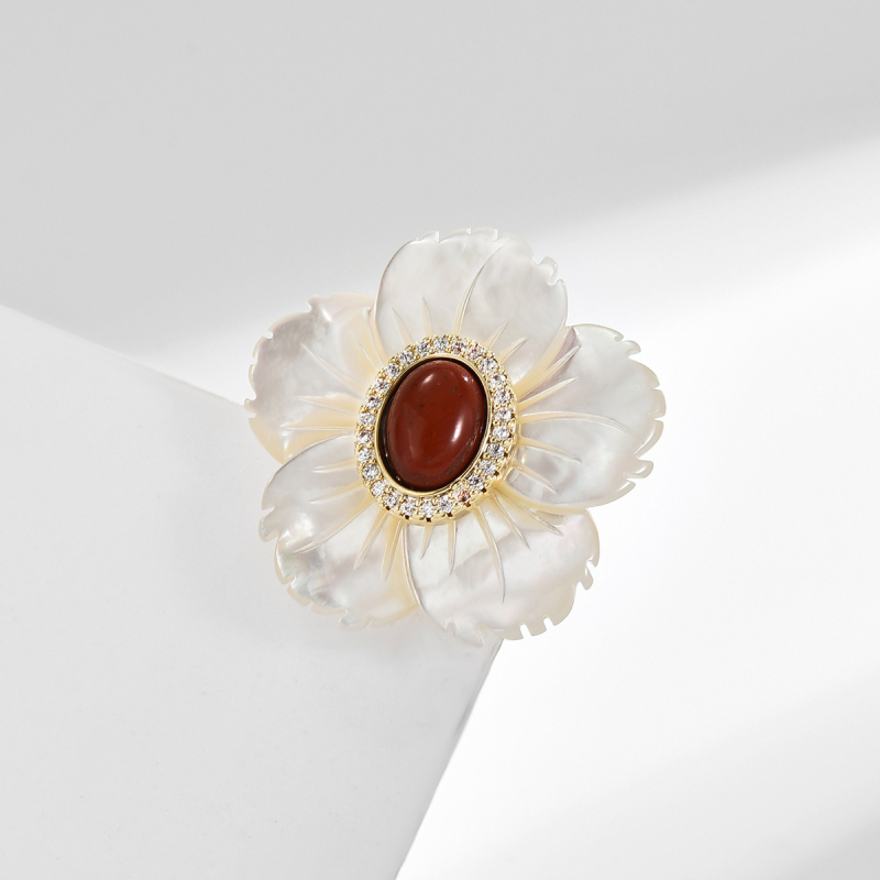 Réz virágos bross, vintázs stílusú irodalmi retro dizájn, elektroplatírozott bevonattal