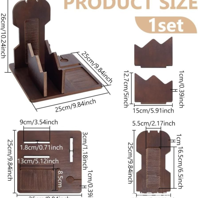 Medinis ausinių laikiklis ant stalviršio ir žaidimų pultelių saugykla – 3 aukštų daugiafunkcinis PC priedų organizatorius