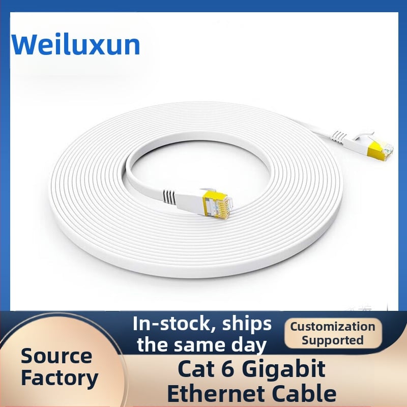 Cat6 patch cord με επίχρυσους συνδετήρες, επίπεδο καλώδιο χωρίς οξείδιο του χαλκού, Gigabit Ethernet