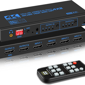 ORIGHT HDMI 4x2 matrica s razdjelom zvuka, ARC/HDCP2.2 podrška, 4K60Hz