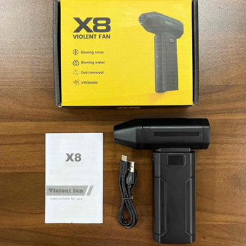 X8 Ασύρματος φορητός ανεμιστήρας με brushless μοτέρ, 5 ταχύτητες, ενσωματωμένη μπαταρία 4000-6000mAh, USB τροφοδοσία