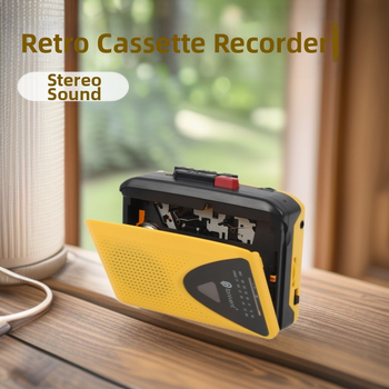 Nostalgijski stereo magnetofon za kazete s FM/AM radiom i vanjskim zvučnikom, model TON009B; dvopojasni AM/FM; stereo zvuk; napon 5V; snaga 5W.